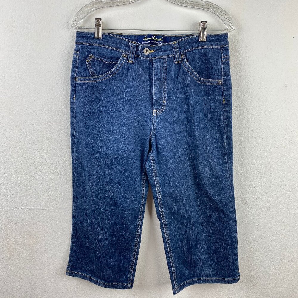 Gloria Vanderbilt Women Capri Jeans Crop Size 10 Perfect Fit Dark Wash High Rise